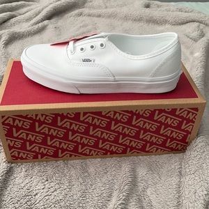 VANS Authentic white. Brand new. Size 7 W, 5.5M.